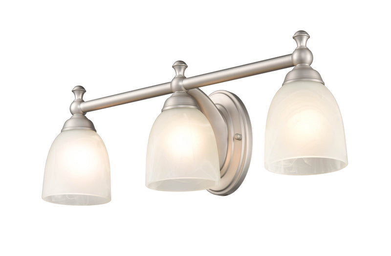 Millennium 4303-SN Three Light Vanity, Satin Nickel Finish at LightingWellCo