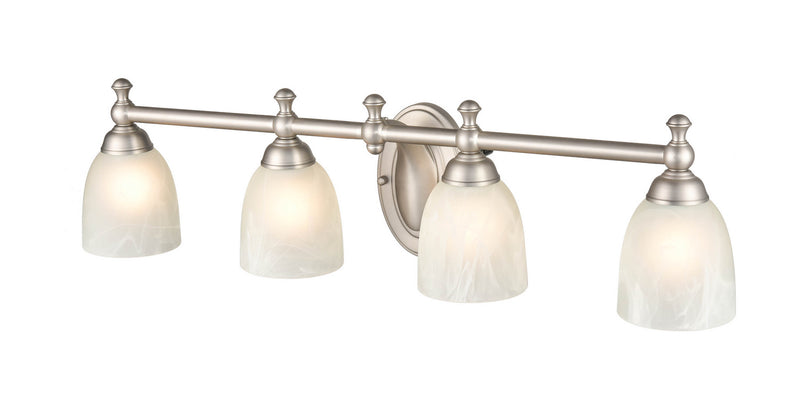 Millennium 4304-SN Four Light Vanity, Satin Nickel Finish at LightingWellCo