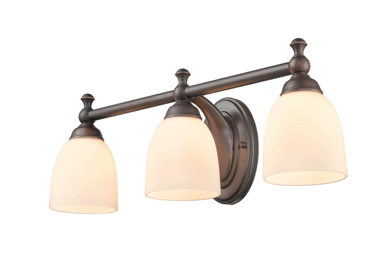 Millennium 4423-RBZ Three Light Vanity, Rubbed Bronze Finish at LightingWellCo