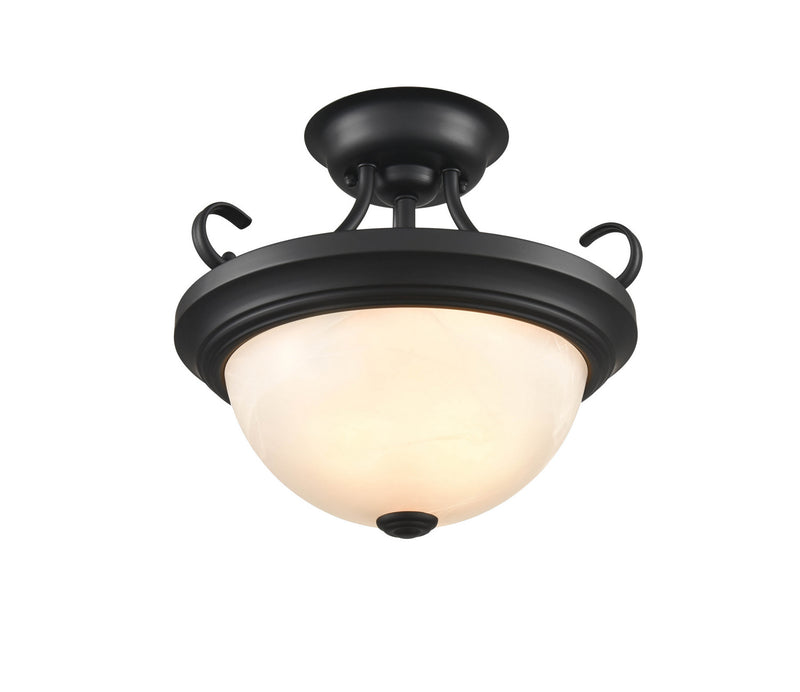 Millennium 4771-MB Two Light Semi-Flush Mount, Matte Black Finish at LightingWellCo