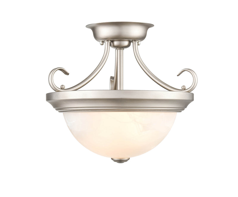 Millennium 4771-SN Two Light Semi-Flush Mount, Satin Nickel Finish at LightingWellCo