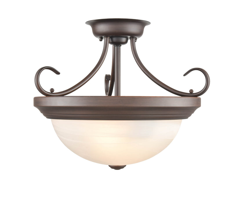 Millennium 4773-RBZ Two Light Semi-Flush Mount, Rubbed Bronze Finish at LightingWellCo