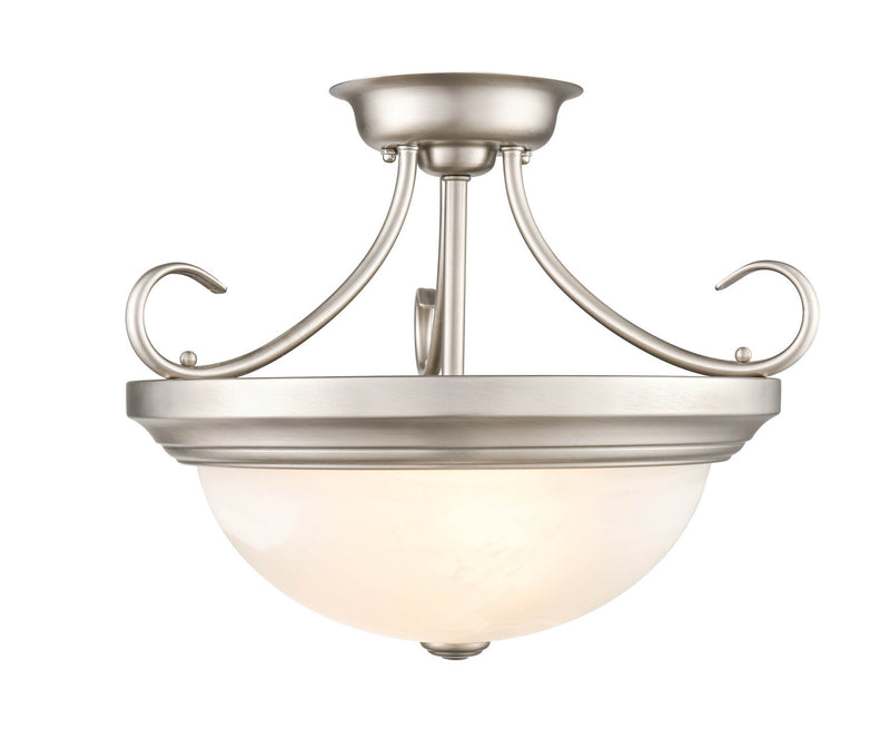 Millennium 4773-SN Two Light Semi-Flush Mount, Satin Nickel Finish at LightingWellCo