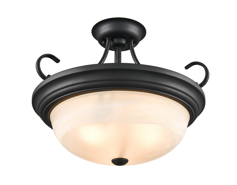 Millennium 4775-MB Three Light Semi-Flush Mount, Matte Black Finish at LightingWellCo