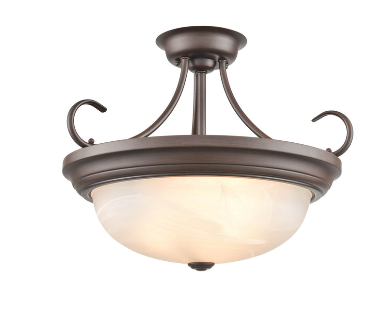 Millennium 4775-RBZ Three Light Semi-Flush Mount, Rubbed Bronze Finish at LightingWellCo