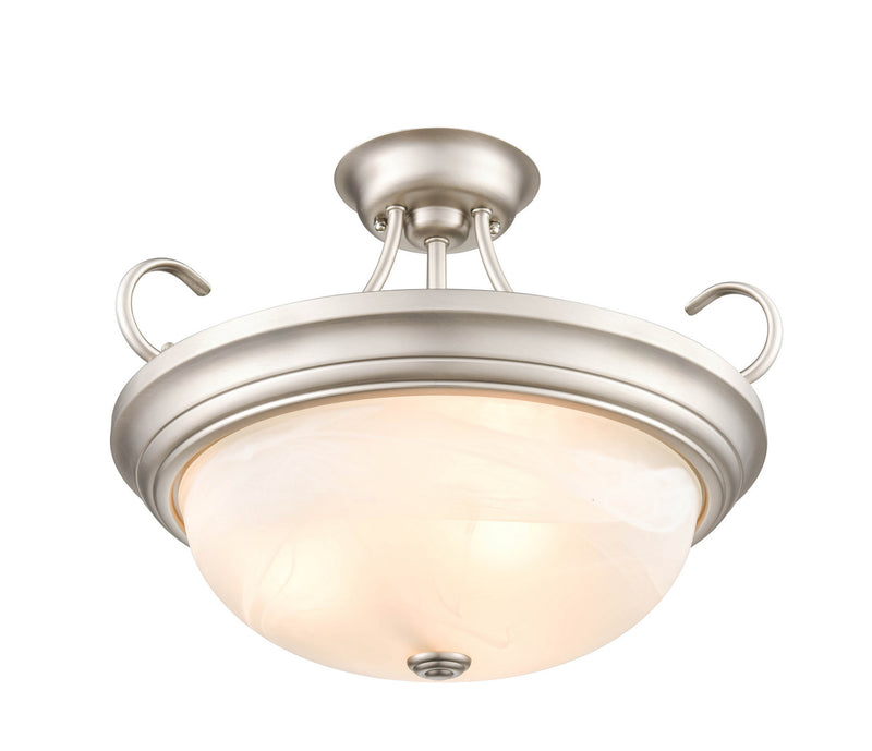 Millennium 4775-SN Three Light Semi-Flush Mount, Satin Nickel Finish at LightingWellCo