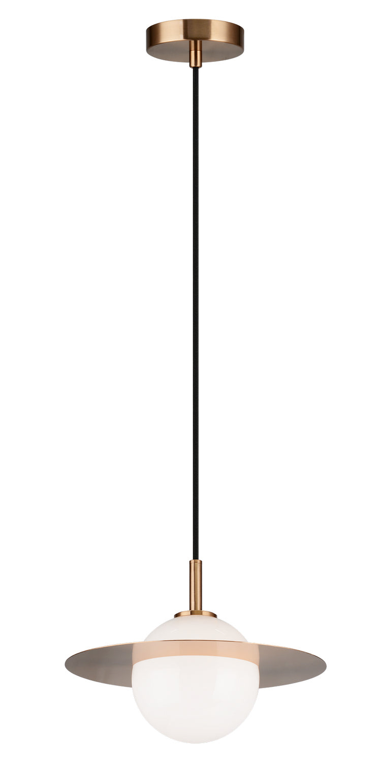 Matteo Lighting C60401AGOP Pendant, Aged Gold Brass / Opal Glass Finish - LightingWellCo