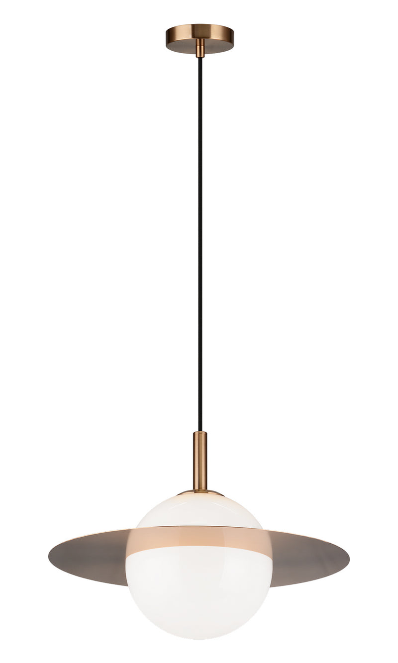 Matteo Lighting C60411AGOP Pendant, Aged Gold Brass / Opal Glass Finish - LightingWellCo