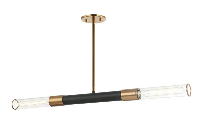 Matteo Lighting C61202MBAG Pendant, Matte Black / Aged Gold Brass Finish - LightingWellCo