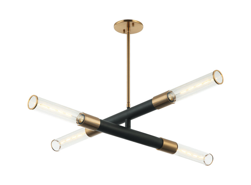 Matteo Lighting C61204MBAG Pendant, Matte Black / Aged Gold Brass Finish - LightingWellCo