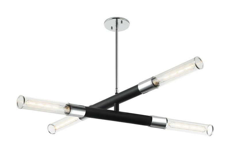 Matteo Lighting C61204MBCH Pendant, Matte Black / Chrome Finish - LightingWellCo