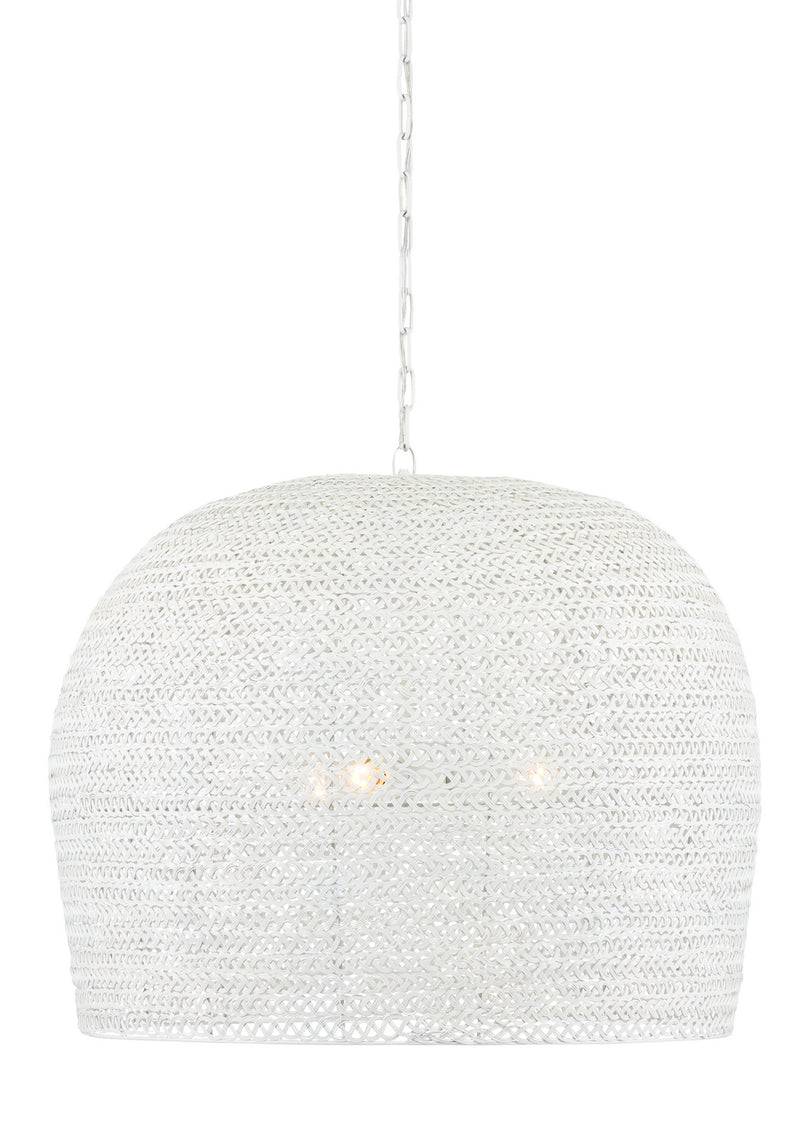 Currey and Company 9000-0869 Three Light Chandelier, White Finish-LightingWellCo