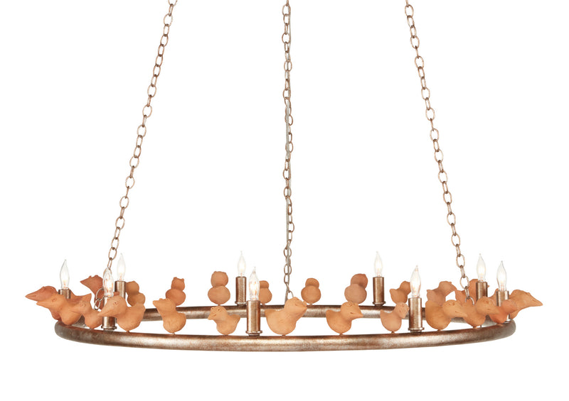 Currey and Company 9000-0877 Nine Light Chandelier, Flaxen Finish-LightingWellCo