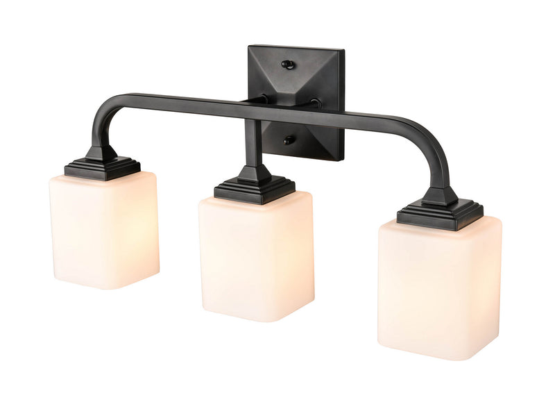 Millennium 4323-MB Three Light Vanity, Matte Black Finish at LightingWellCo