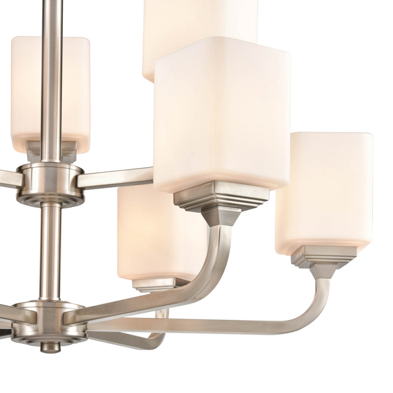 Millennium 4329-BN Nine Light Chandelier, Brushed Nickel Finish at LightingWellCo