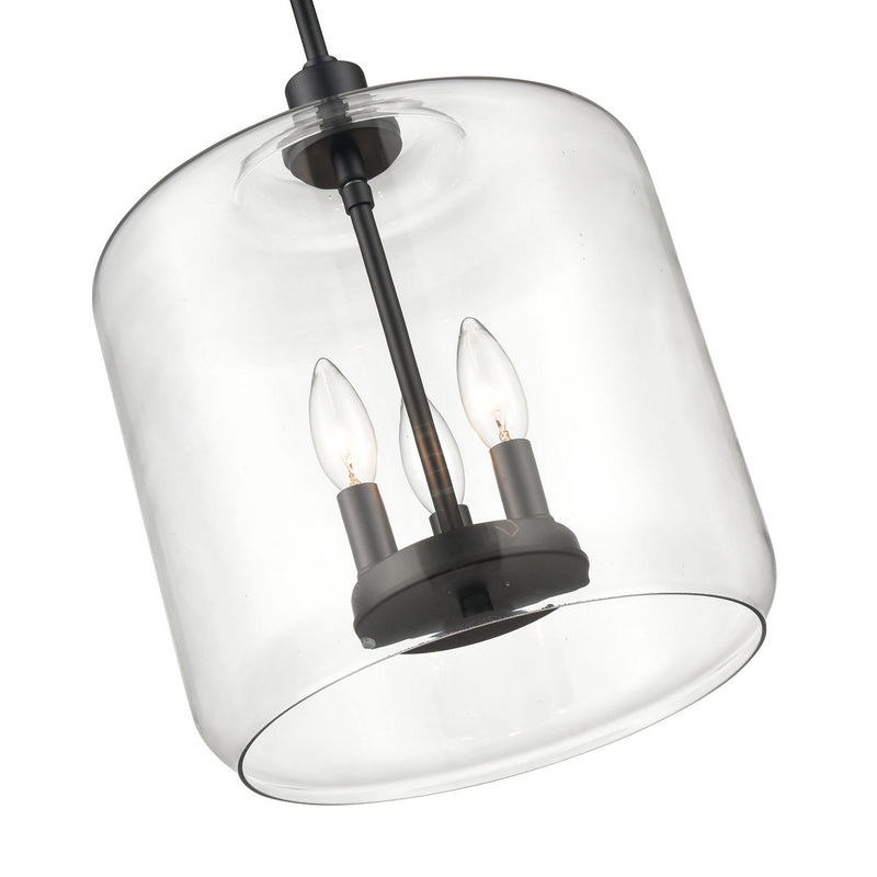 Millennium 6933-MB Three Light Pendant, Matte Black Finish at LightingWellCo