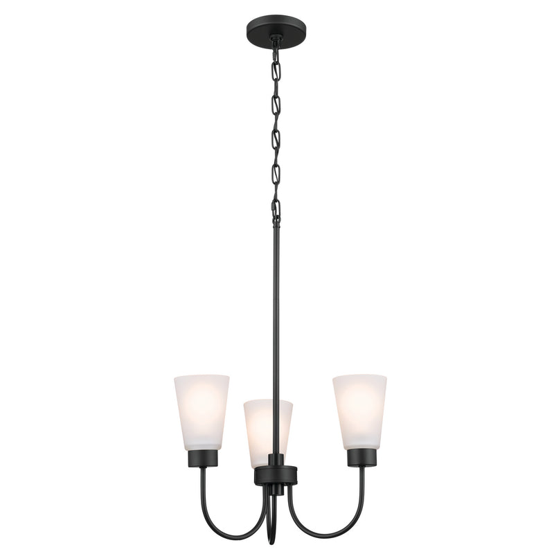 Kichler 52442BK Three Light Chandelier, Black Finish-LightingWellCo