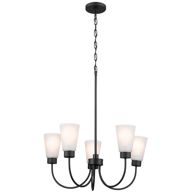 Kichler 52443BK Five Light Chandelier, Black Finish-LightingWellCo