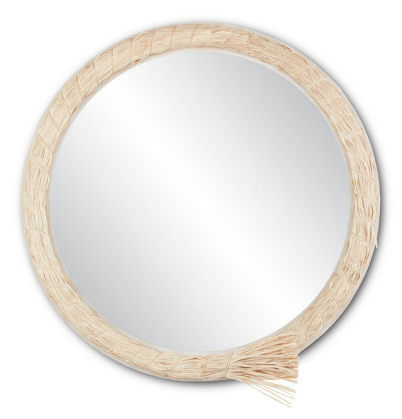 Currey and Company 1000-0113 Mirror, Natural Raffia/Mirror Finish-LightingWellCo