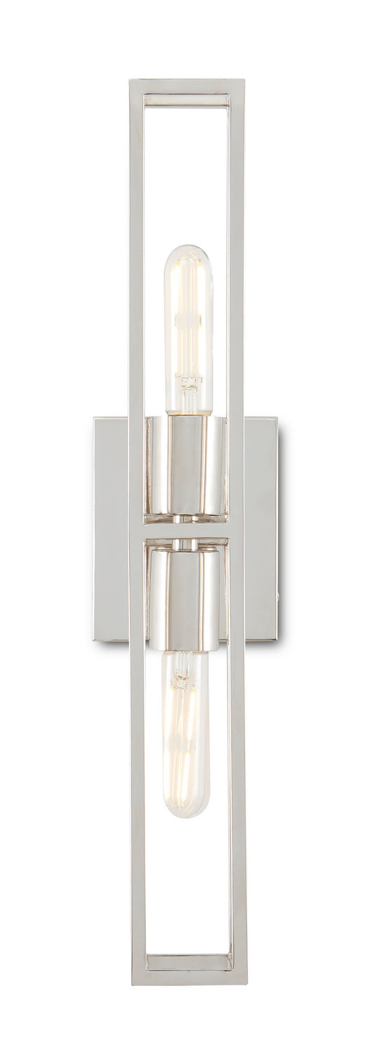 Currey and Company 5800-0020 Two Light Wall Sconce, Polished Nickel Finish-LightingWellCo