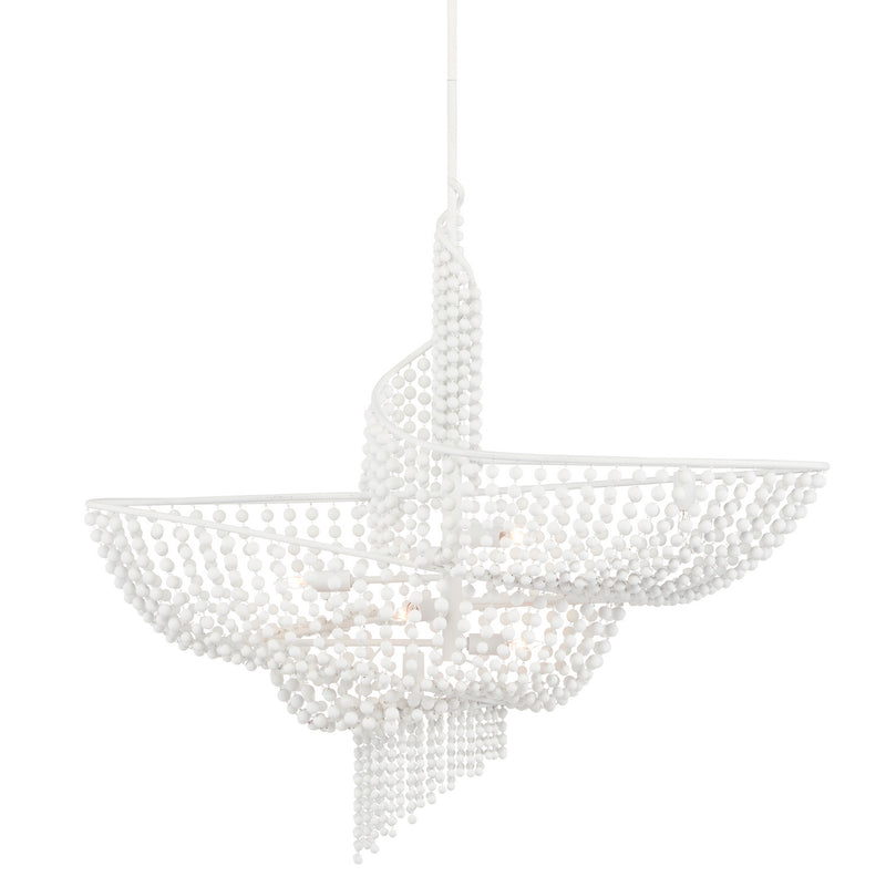 Currey and Company 9000-0839 Eight Light Chandelier, Gesso White Finish-LightingWellCo