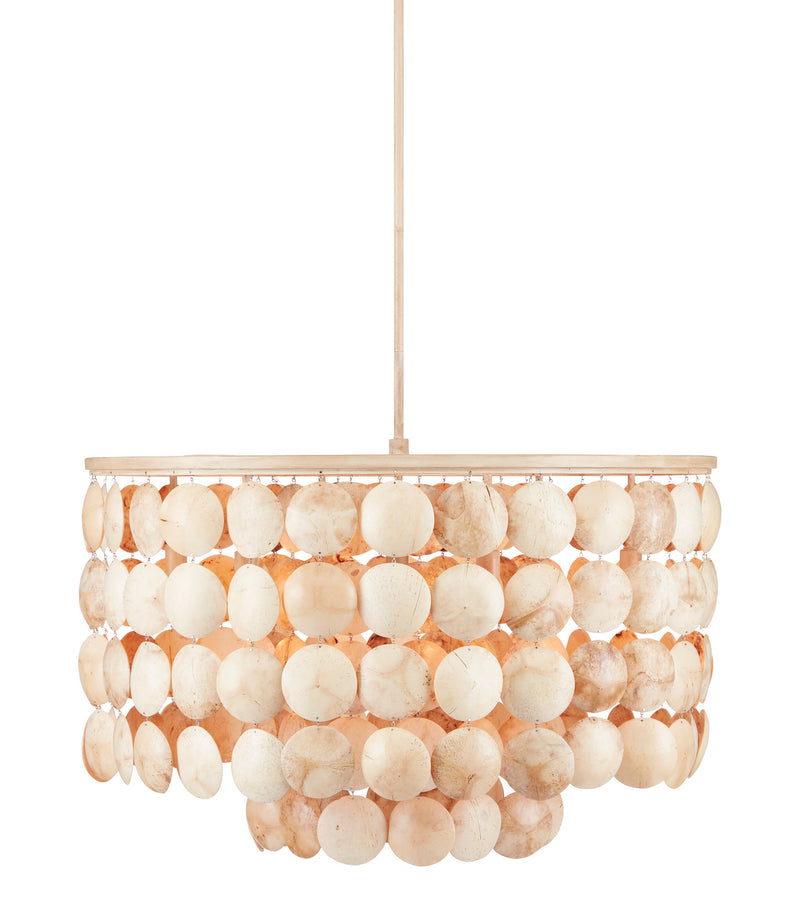 Currey and Company 9000-0849 Six Light Chandelier, Coco Cream Finish-LightingWellCo