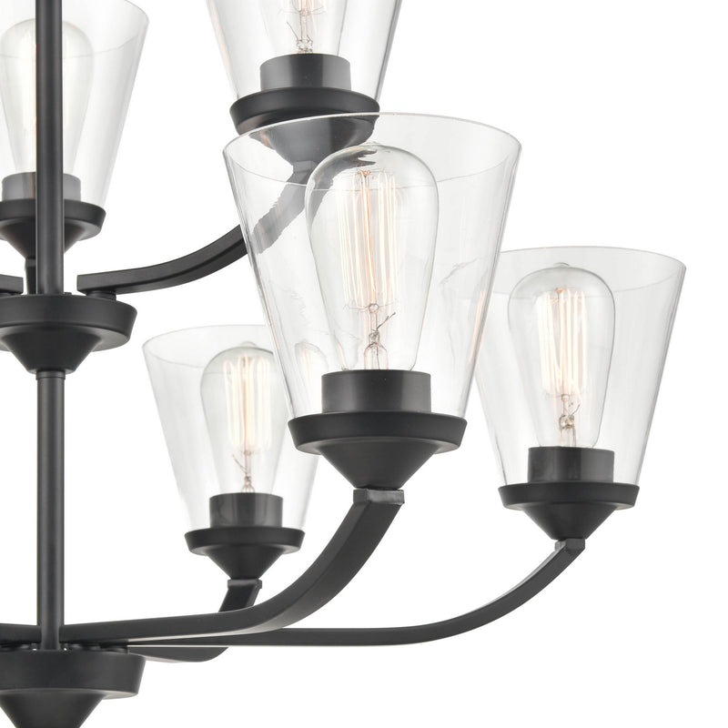 Millennium 9109-MB Nine Light Chandelier, Matte Black Finish-LightingWellCo