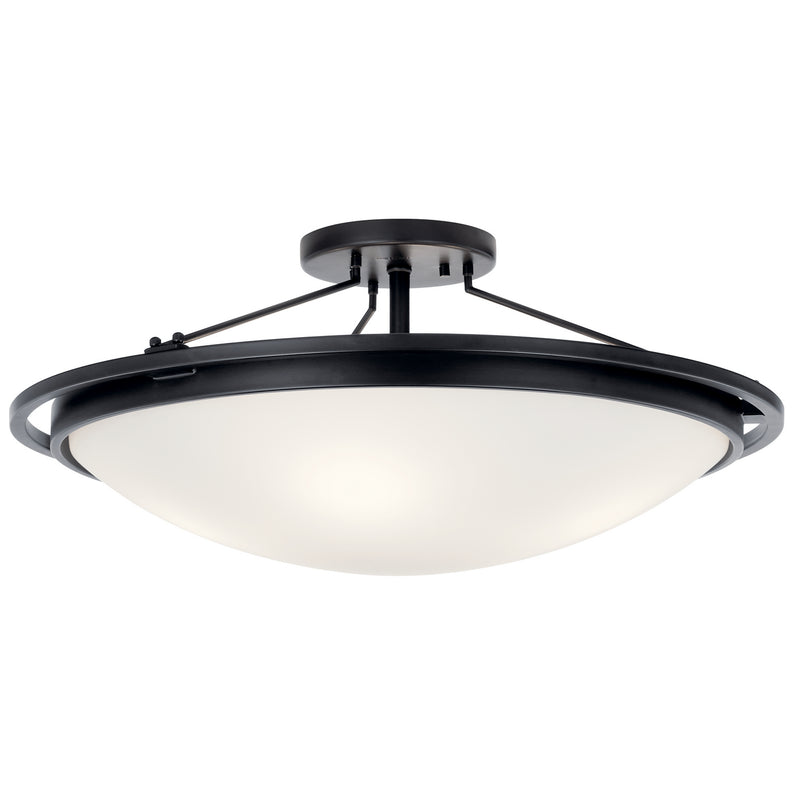 Kichler 42025BK Four Light Semi Flush Mount, Black Finish-LightingWellCo