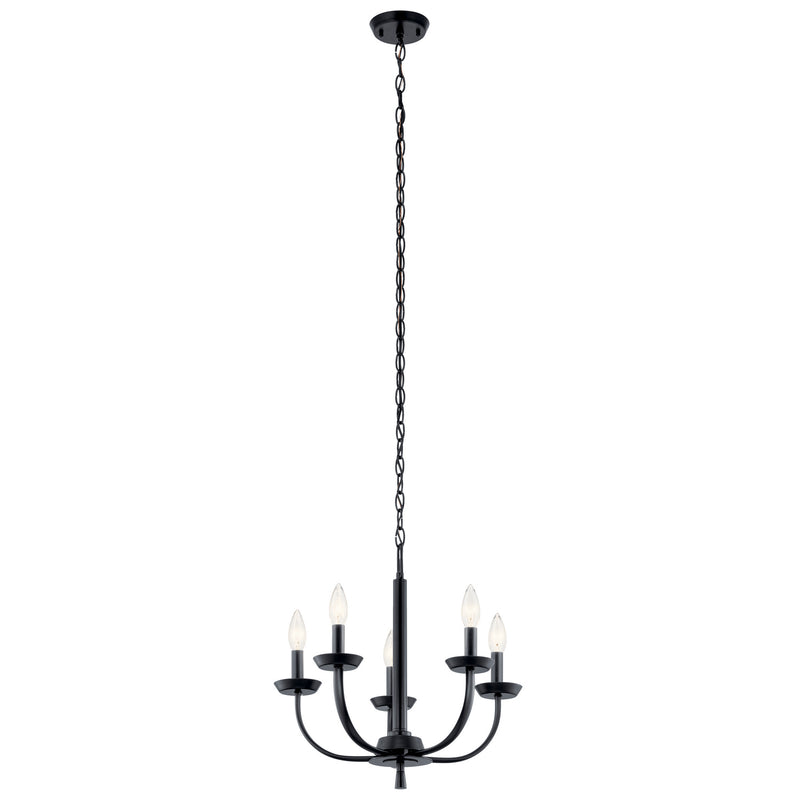 Kichler 52385BK Five Light Chandelier, Black Finish-LightingWellCo