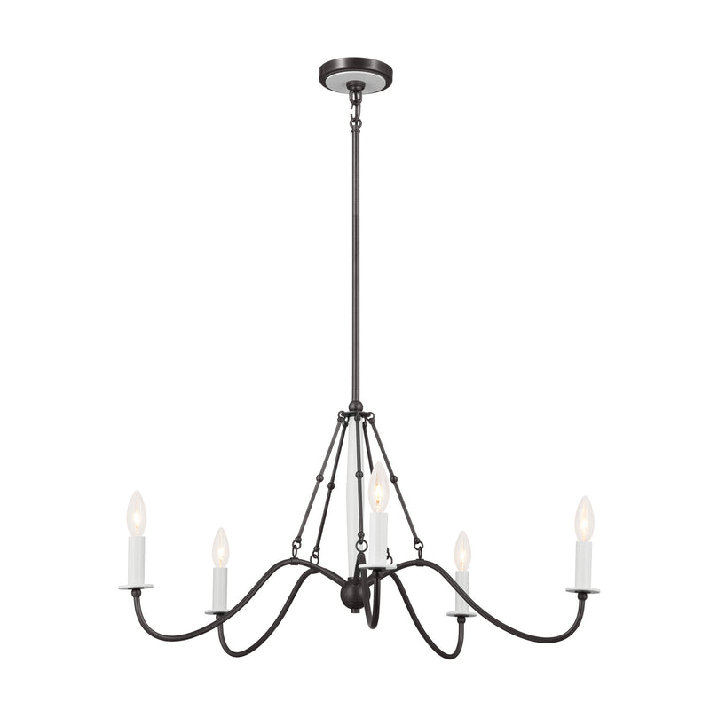 Kichler 52455AVI Five Light Chandelier, Anvil Iron Finish-LightingWellCo