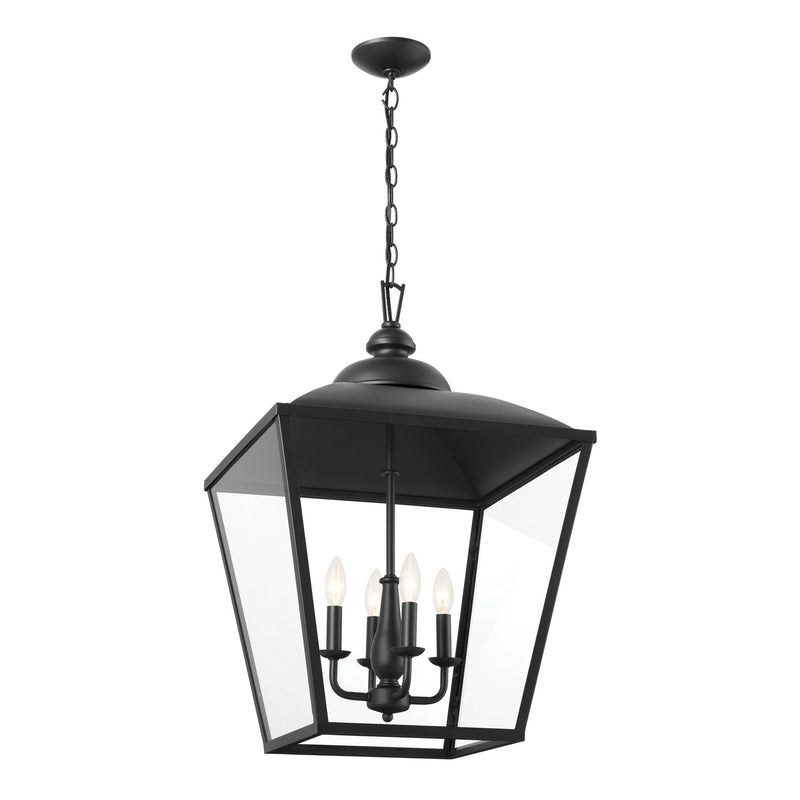 Kichler 52475BKT Four Light Foyer Pendant, Textured Black Finish-LightingWellCo