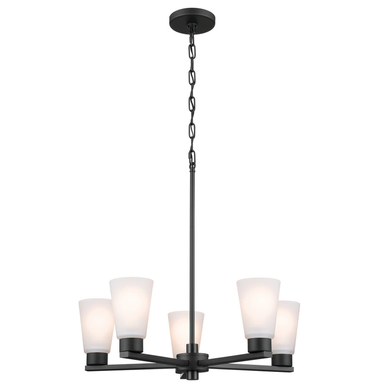 Kichler 52436BK Five Light Chandelier, Black Finish-LightingWellCo