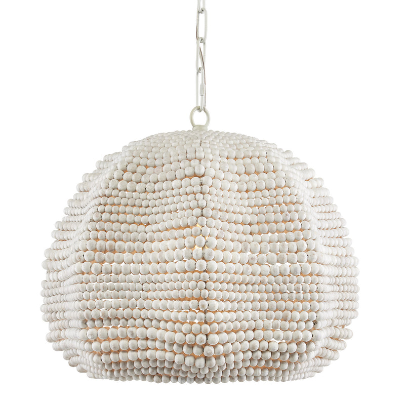 Currey and Company 9000-0864 One Light Pendant, White/Whitewash Finish-LightingWellCo