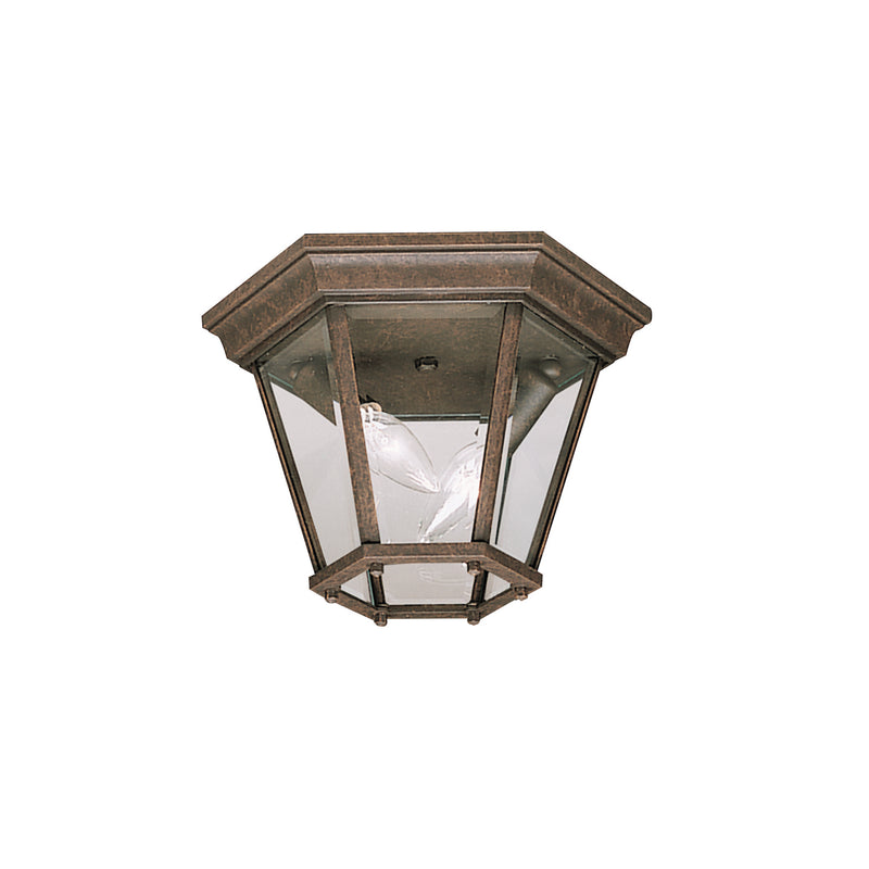 Kichler 9850TZ Two Light Outdoor Flush/Semi Flush Mount, Tannery Bronze Finish - LightingWellCo