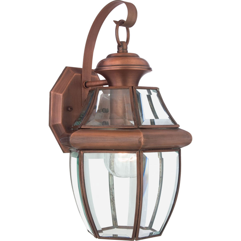 Quoizel NY8316AC One Light Outdoor Wall Lantern, Aged Copper Finish - LightingWellCo