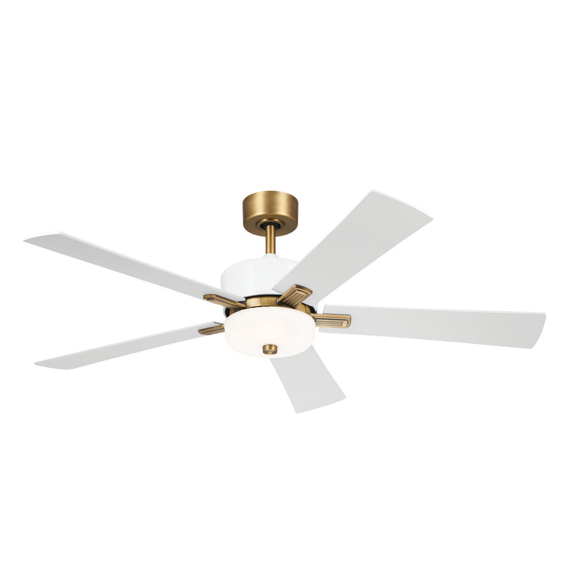 Kichler 300395WH 56``Ceiling Fan, Brushed Natural Brass Finish-LightingWellCo