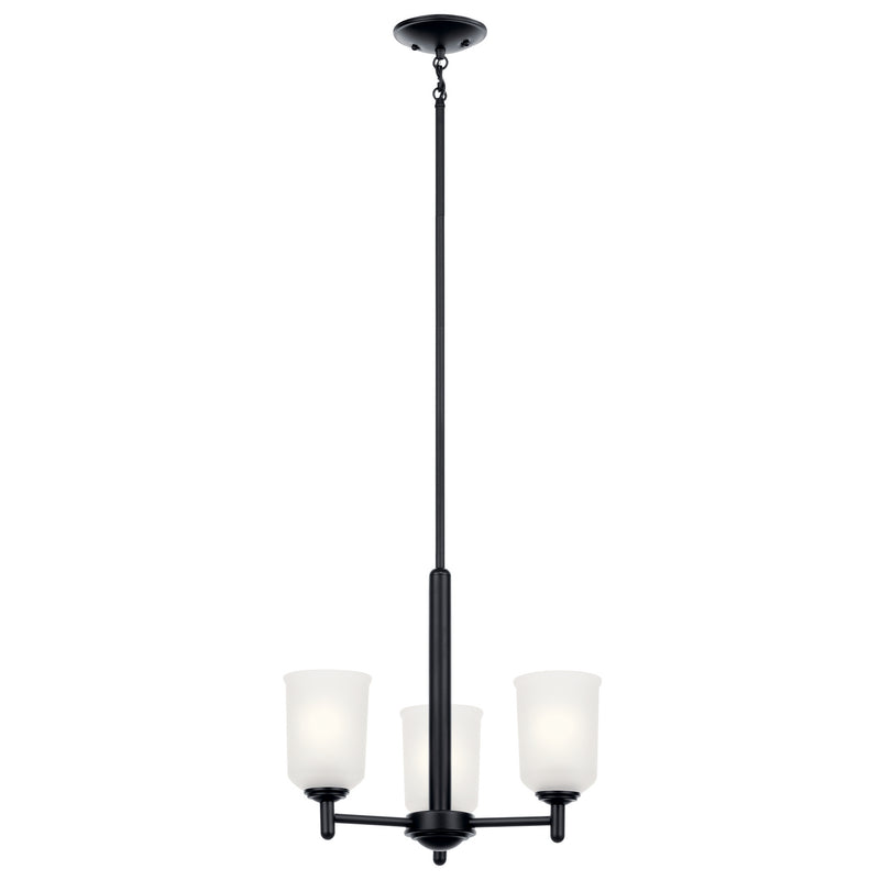 Kichler 43670BK Three Light Mini Chandelier, Black Finish-LightingWellCo