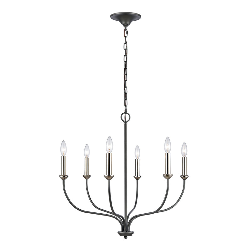 ELK Home 63096/6 Six Light Chandelier, Dark Gray Finish-LightingWellCo