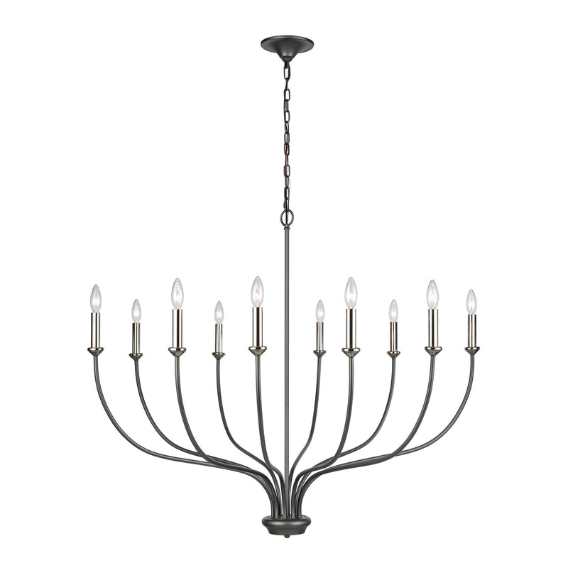 ELK Home 63098/10 Ten Light Chandelier, Dark Gray Finish-LightingWellCo