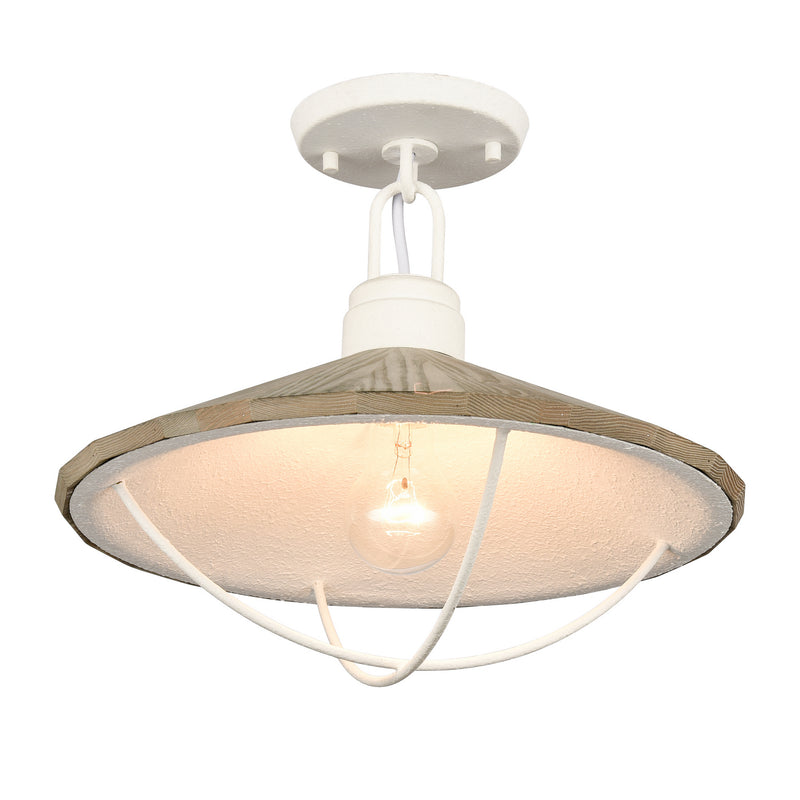 ELK Home 63155/1 One Light Semi Flush Mount, White Coral Finish-LightingWellCo