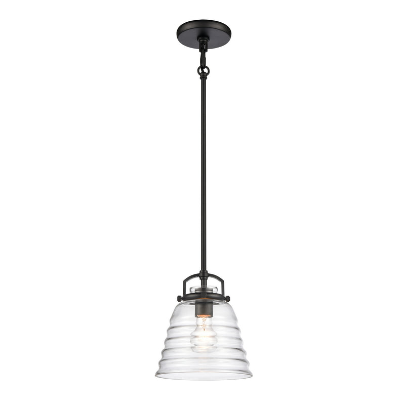 ELK Home 67875/1 One Light Pendant, Matte Black Finish-LightingWellCo