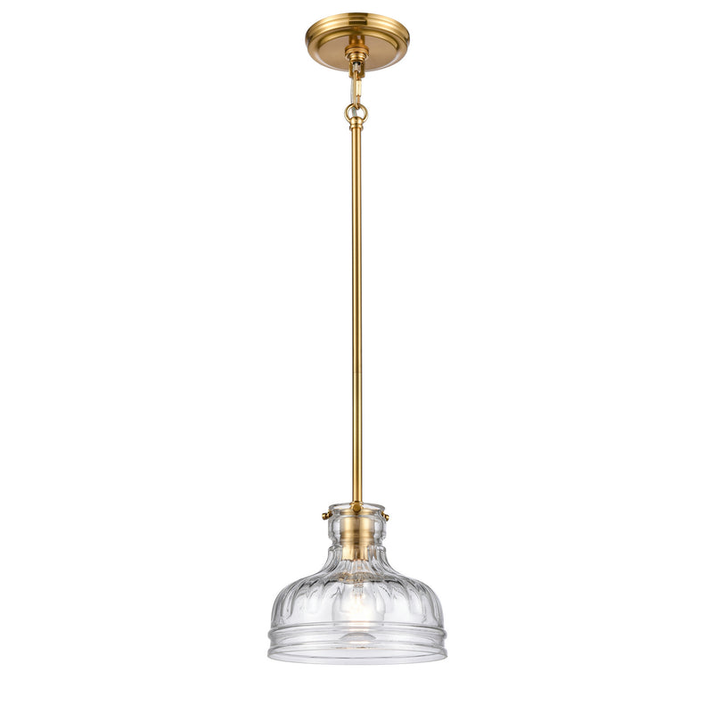 ELK Home 67925/1 One Light Mini Pendant, Satin Brass Finish-LightingWellCo