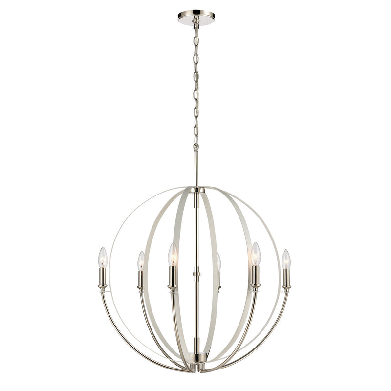 ELK Home 81476/6 Six Light Chandelier, Matte White Finish-LightingWellCo