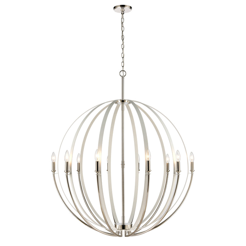 ELK Home 81477/10 Ten Light Chandelier, Matte White Finish-LightingWellCo