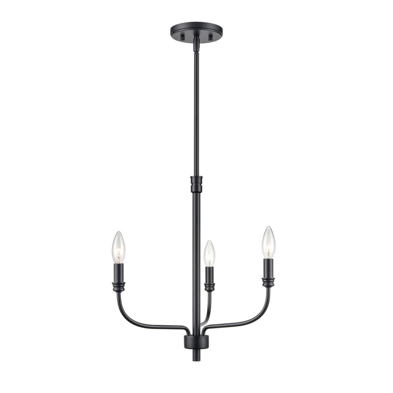 ELK Home 81515/3 Three Light Chandelier, Matte Black Finish-LightingWellCo