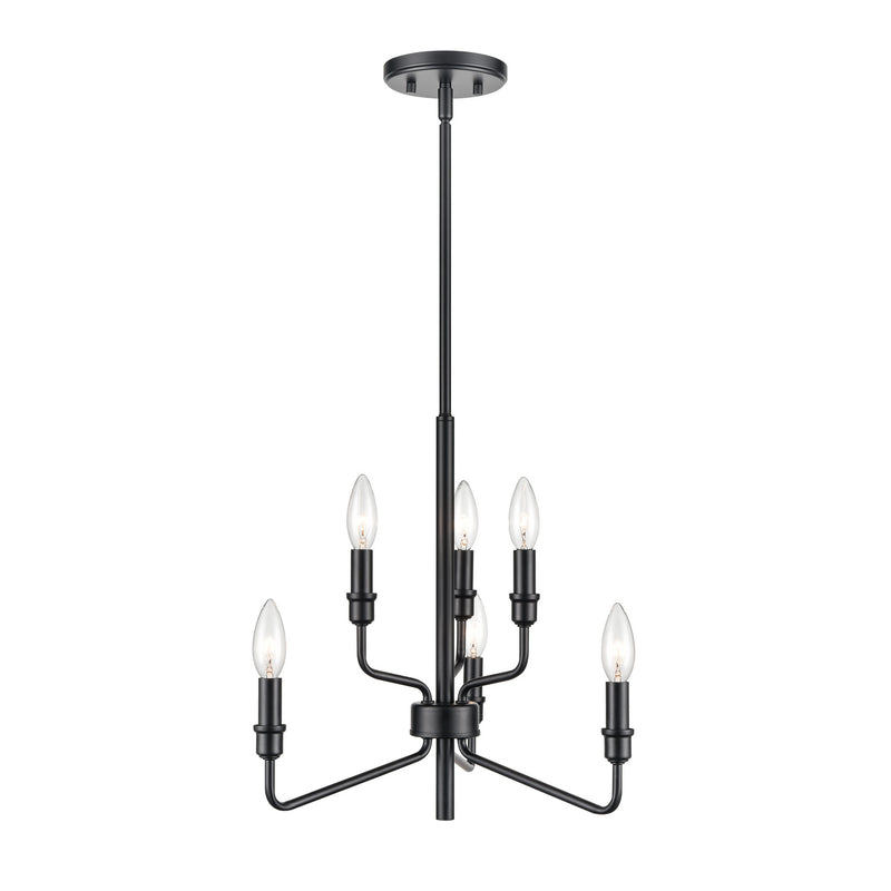 ELK Home 81518/3+3 Six Light Chandelier, Matte Black Finish-LightingWellCo