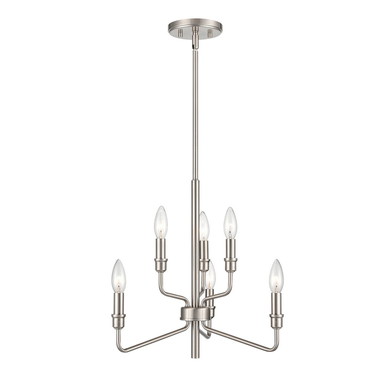 ELK Home 81528/3+3 Six Light Chandelier, Satin Nickel Finish-LightingWellCo