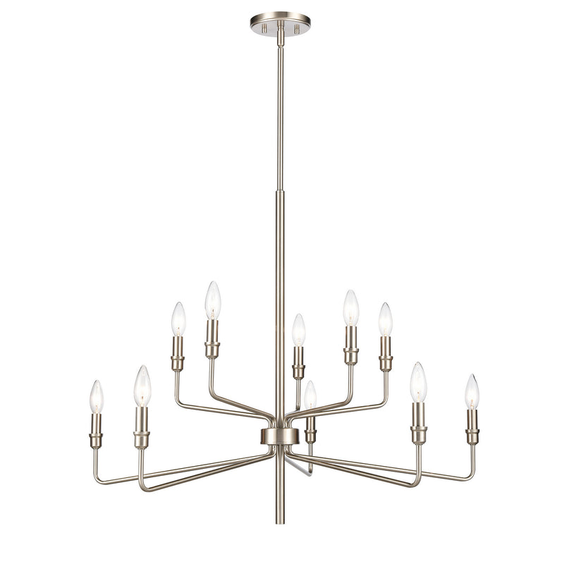 ELK Home 81529/5+5 Ten Light Chandelier, Satin Nickel Finish-LightingWellCo