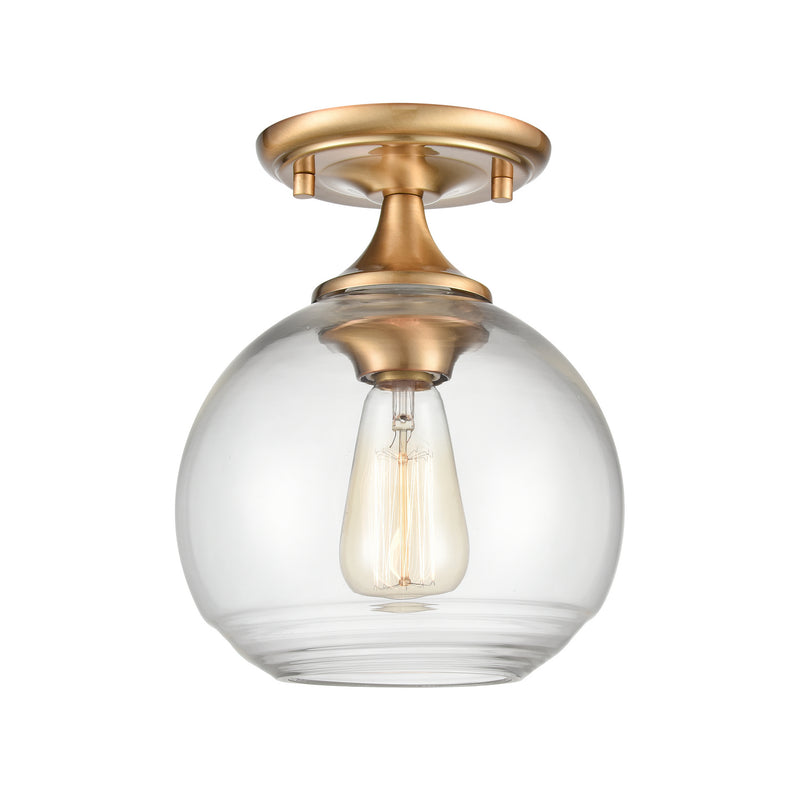 ELK Home 81565/1 One Light Semi Flush Mount, Satin Brass Finish-LightingWellCo