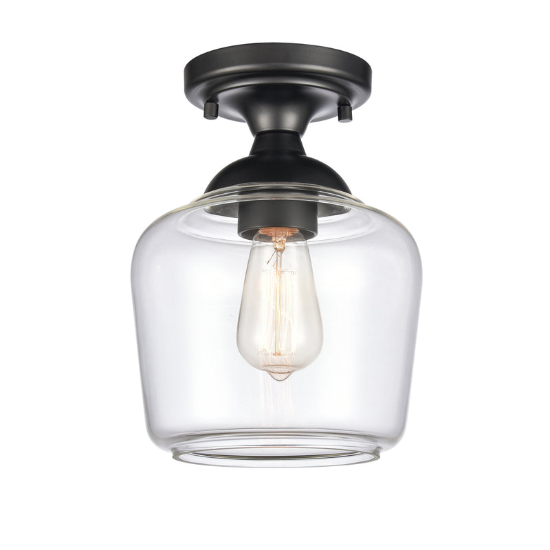 ELK Home 81584/1 One Light Semi Flush Mount, Matte Black Finish-LightingWellCo